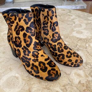 NWOT Urban Outfitters Pony Hair Leopard Print Ankle Boots